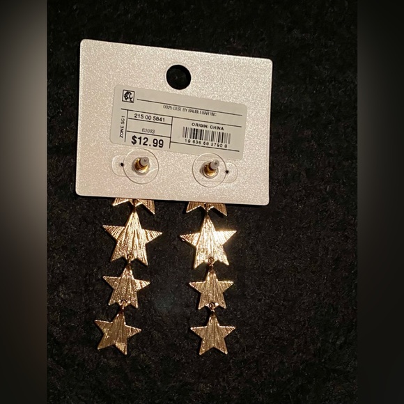 💥Sugarfix by Baublebar Crystal Stars Dangle Earrings Gold Tone💥 NEW - Picture 2 of 4